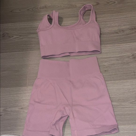 Pink Ribbed Workout Set - Picture 4 of 6
